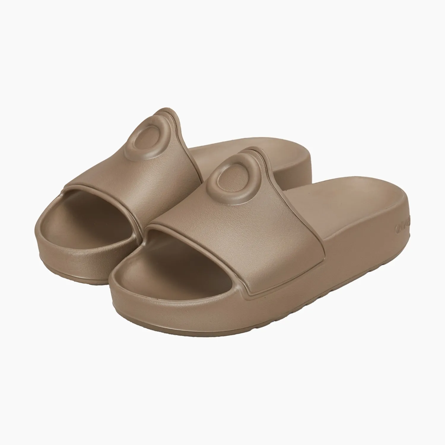 O bag O slippers claquettes sabbia metal beige doré