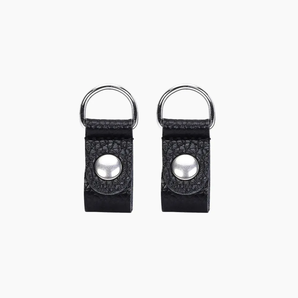 O bag clip synthétique noir argenté mat