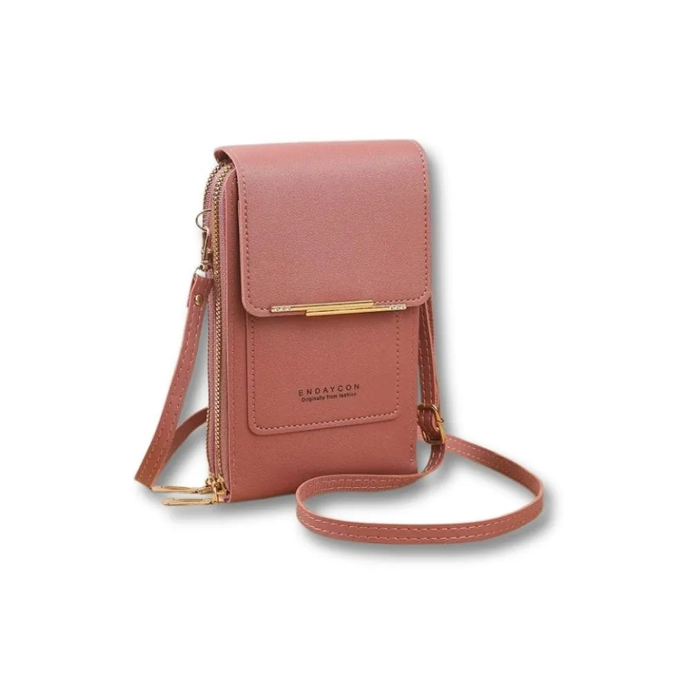 Maison Sacoches Orelia mini sac téléphone marron