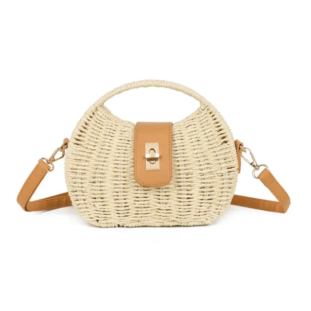 Gallantry Paris Palma sac main beige paille