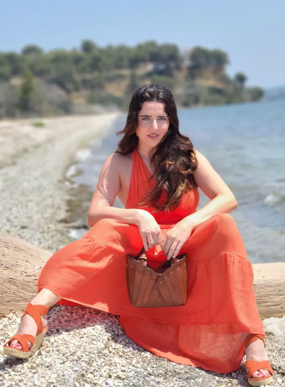 Hexagone Cuir Élégance sac à main cuir cognac