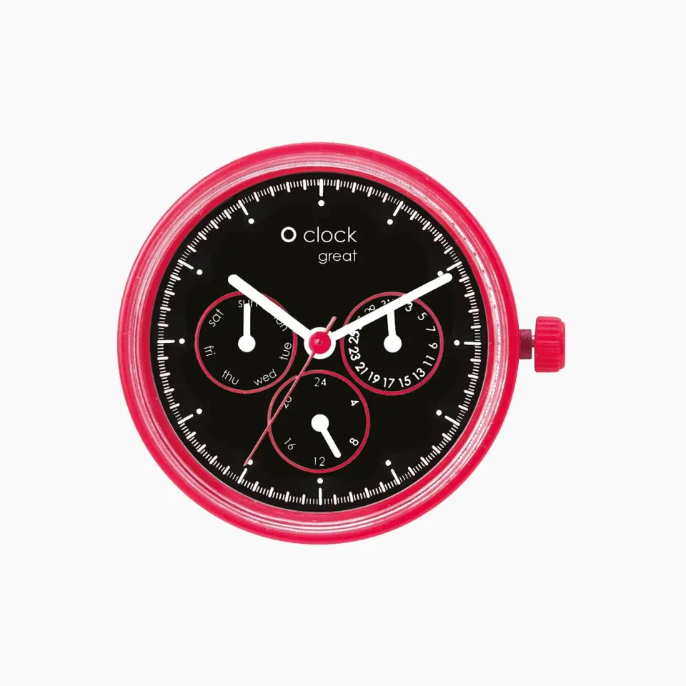 O bag O Clock Great mécanisme Racing rouge sur noir