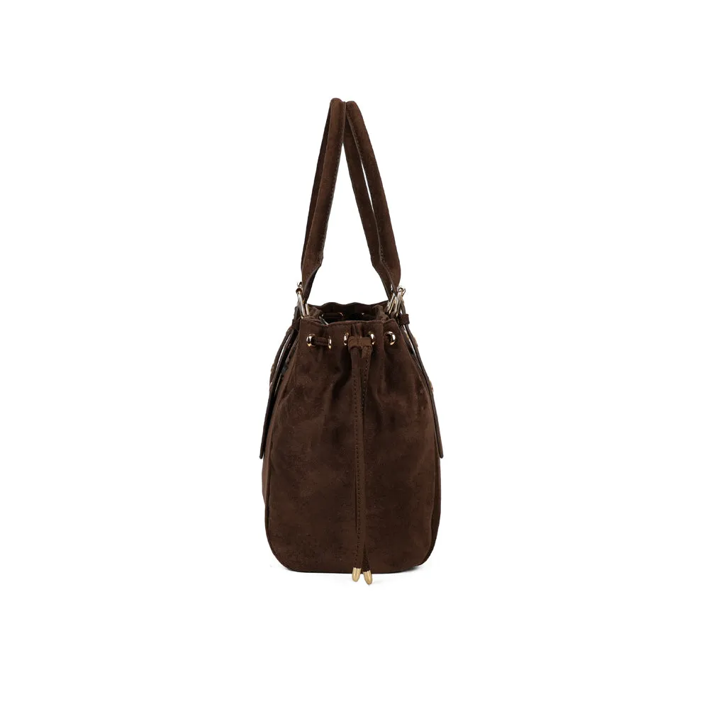 Gallantry Le Brunel sac cabas Coffee effet suédé grand