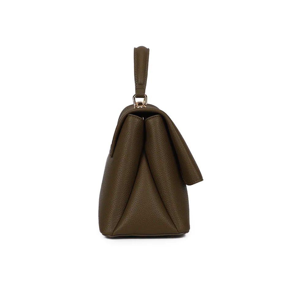 Gallantry La Monna sac à main rabat Vert Foncé grainé