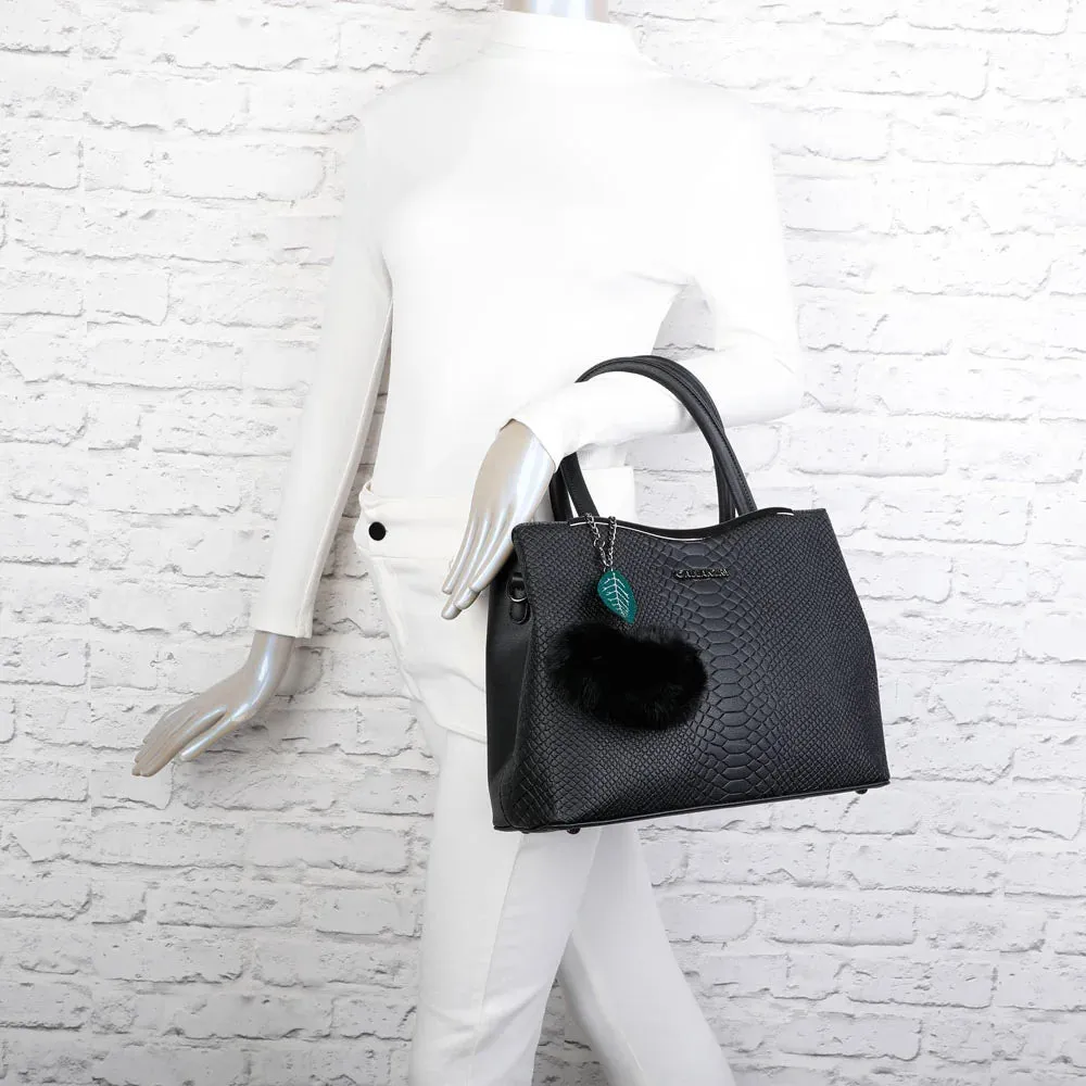 Gallantry Paris Hailey sac à main noir effet serpent