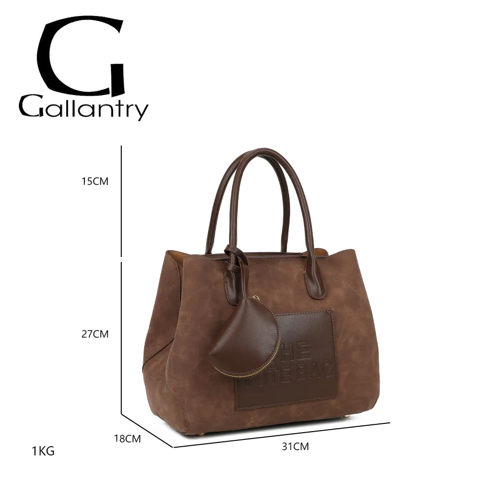 Gallantry Paris Le Lavana sac à main Coffee effet daim