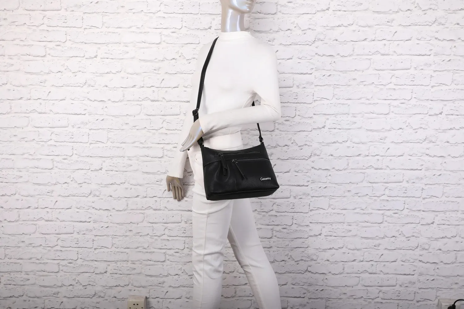 Gallantry Auréane sac bandoulière noir grainé léger