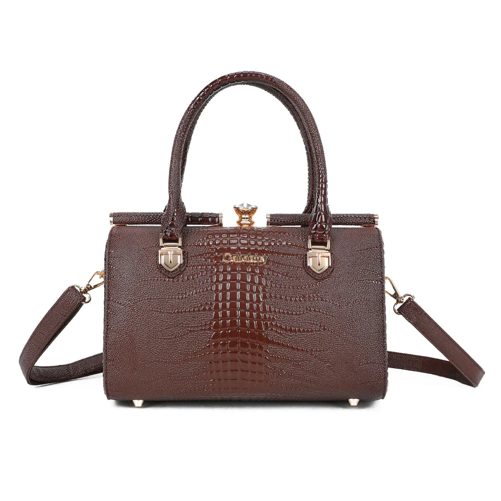 Gallantry La Rosalia sac à main coffee effet croco
