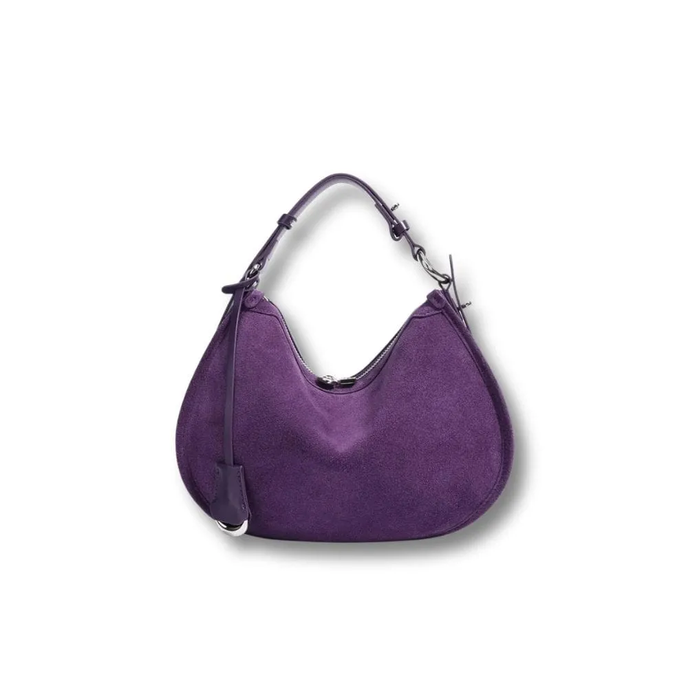 Maison Sacoches Solange sac demi-lune daim