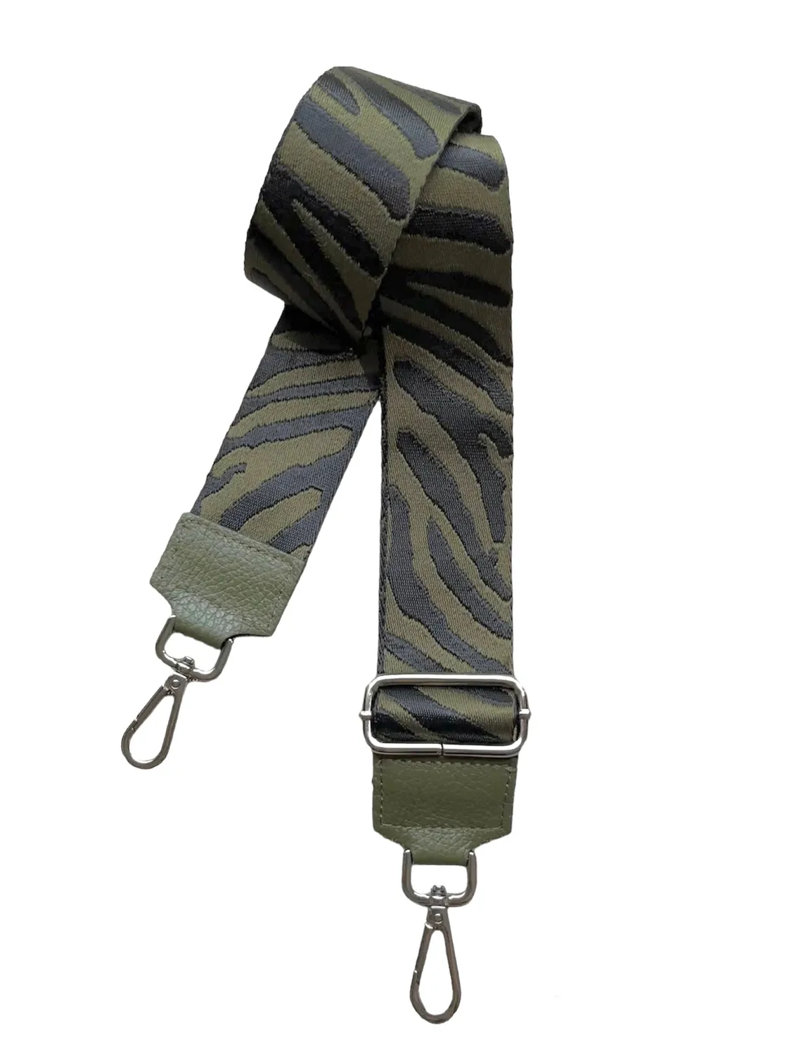 Hexagone Cuir Anse Zèbre anse sac noir blanc argenté
