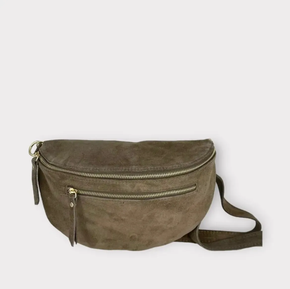 Hexagone Cuir Banane Large sac banane cuir Noir 3 zips