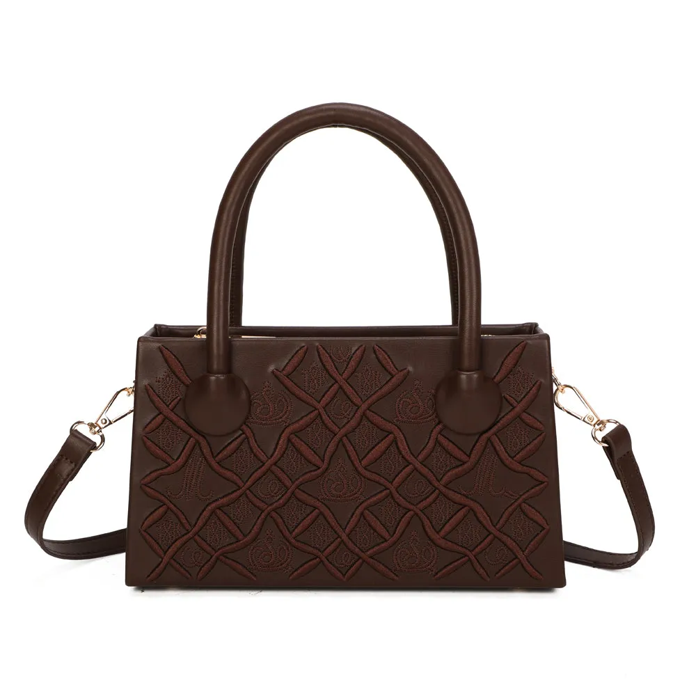 Gallantry Sienna sac à main noir motif embossé