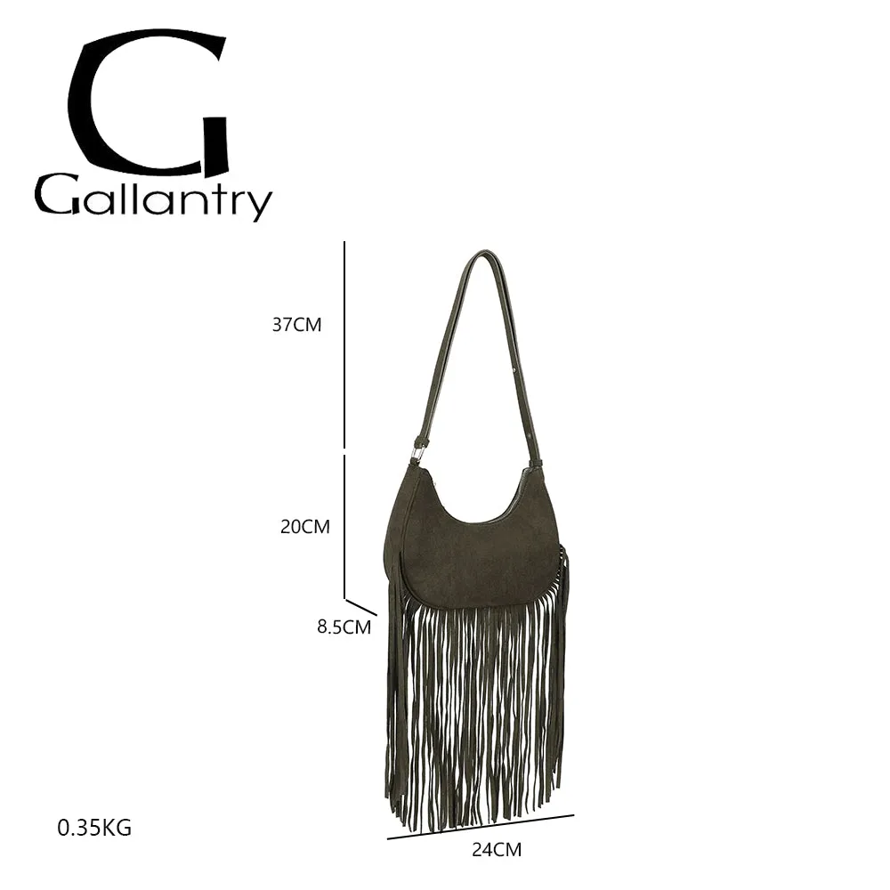 Gallantry Paris Arizona Suédine sac bandoulière taupe foncé
