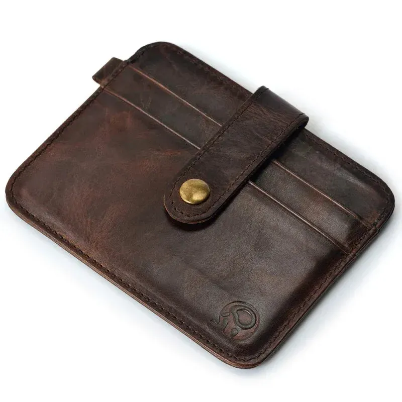 Mon Sacoche Porte-Monnaie Cuir Homme Marron Vintage