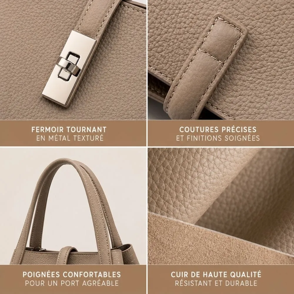 Maison Sacoches Seraphine sac à main cuir blanc véritable