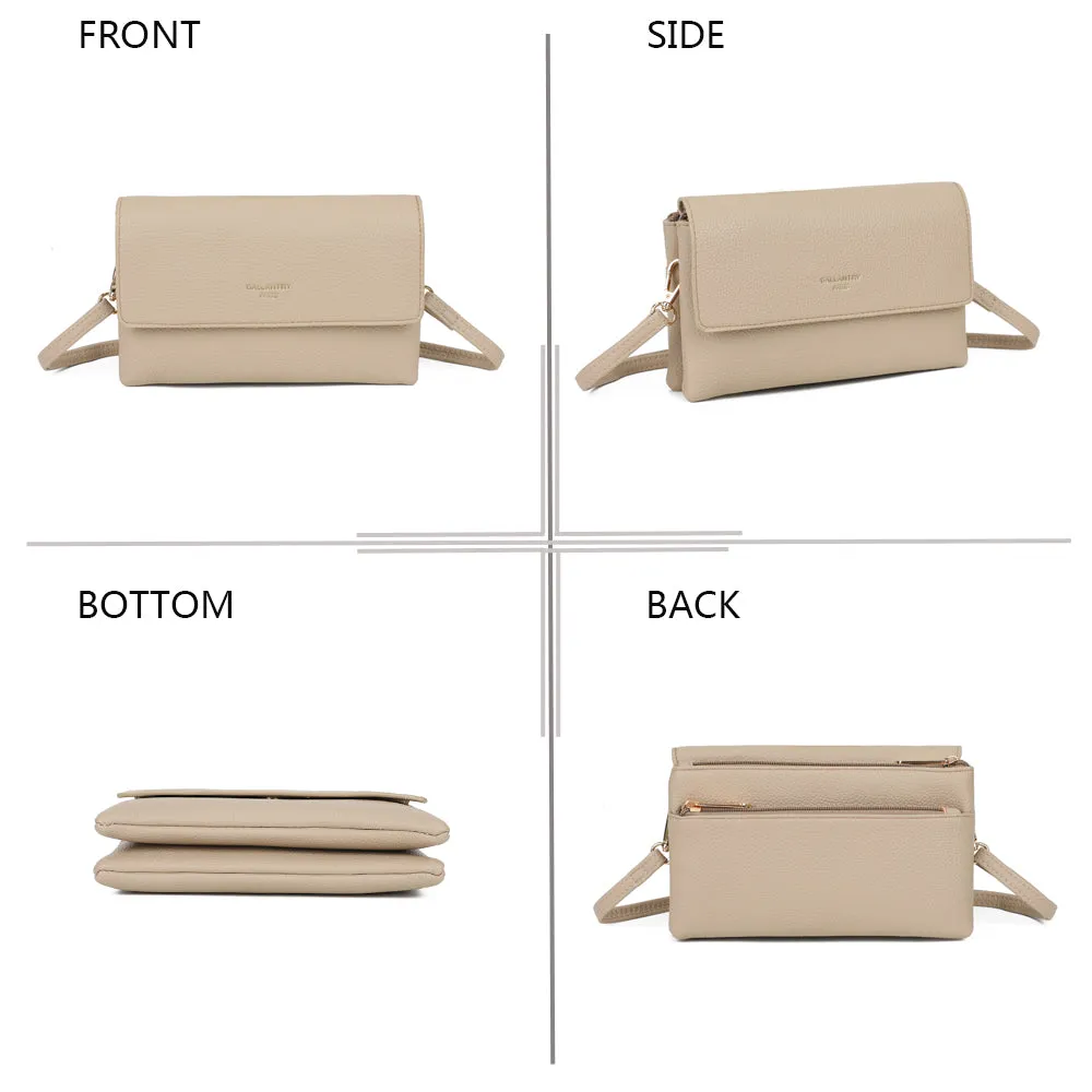 Gallantry Paris Elara pochette bandoulière taupe grainé
