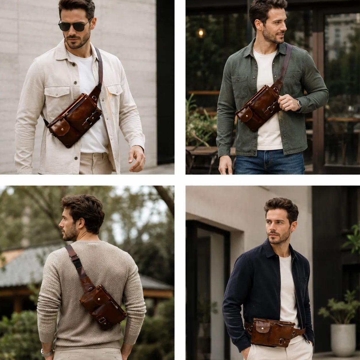 Maison Sacoches Wyler sacoche ceinture marron cuir