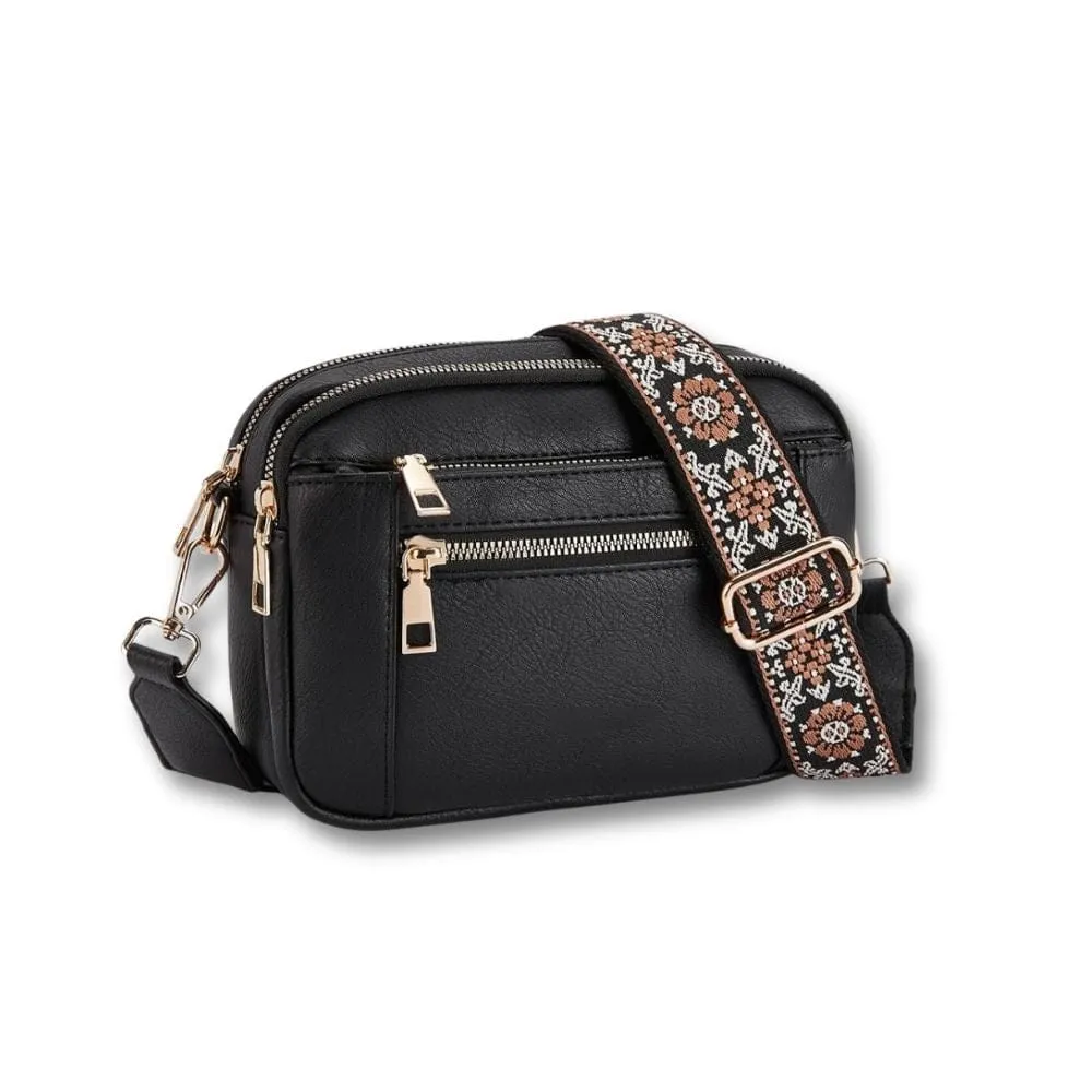 Maison Sacoches Flavia sacoche femme cuir PU Brun compact