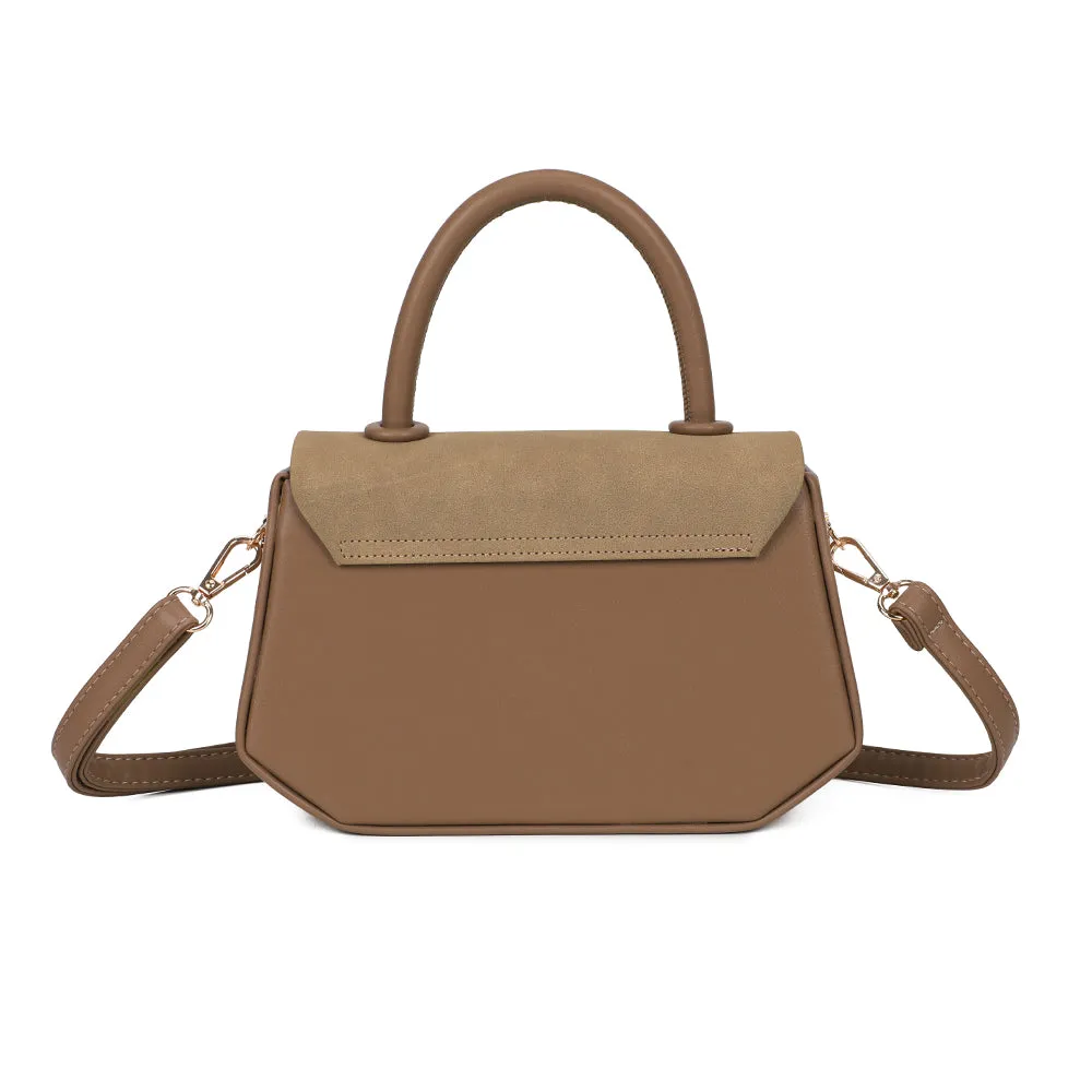 Gallantry Paris Tervane petit sac rabat taupe foncé suédé