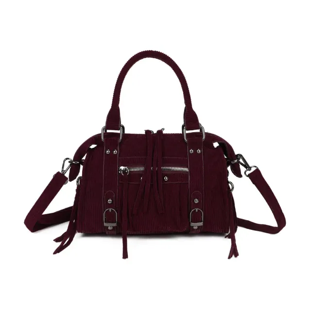 Gallantry La Vinoria sac à main bordeaux velours côtelé