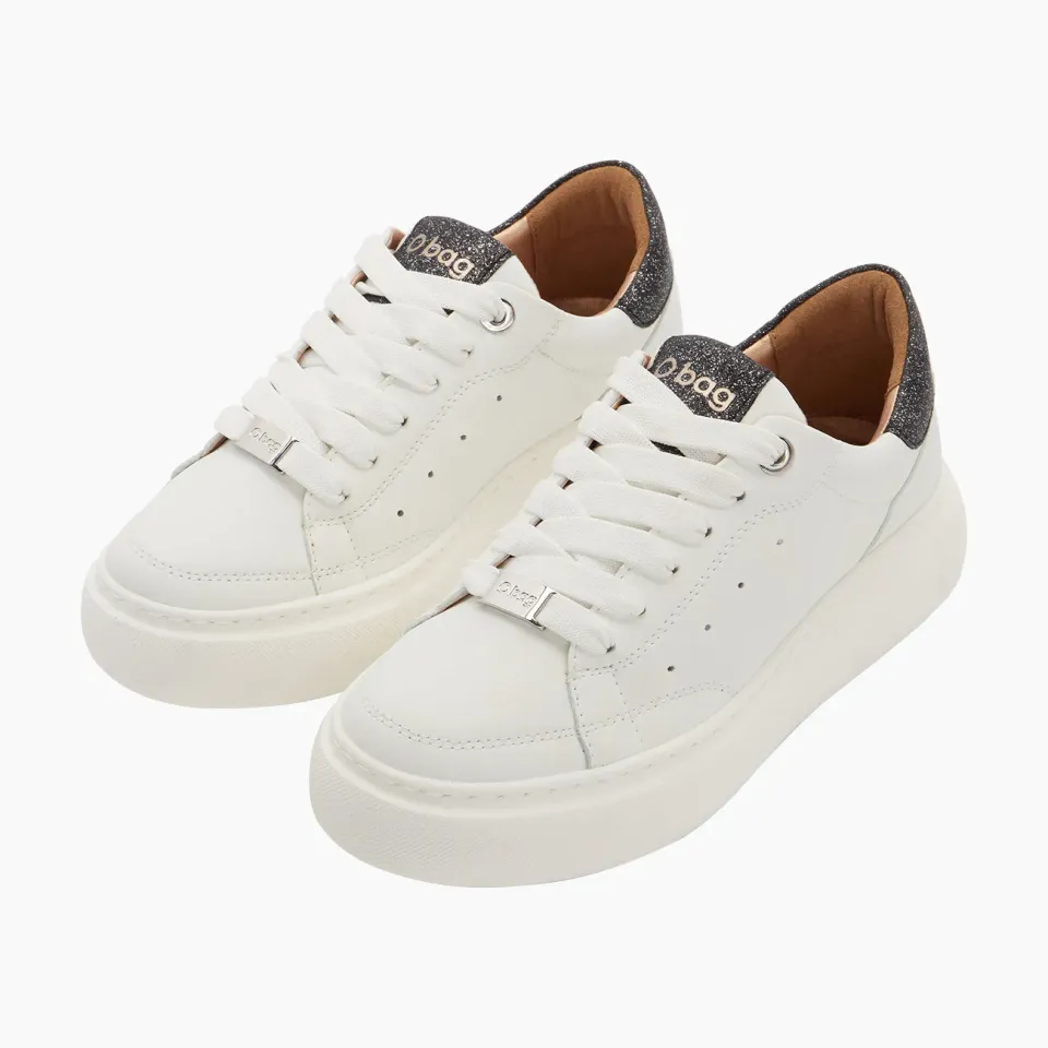 O bag Dubai sneakers blanc noir glitter taille 37
