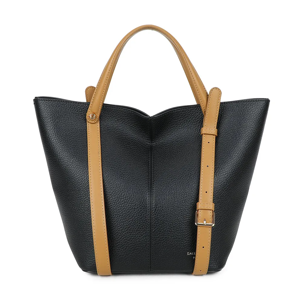 Gallantry Paris Milan Élégance sac bicolore noir