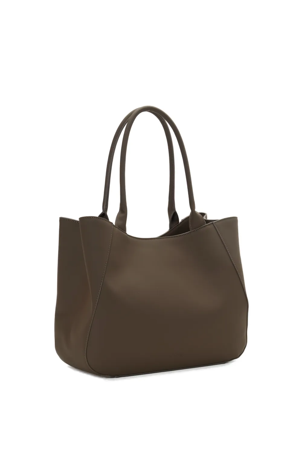 O bag Courmayeur shopper tissu gommé chocolat