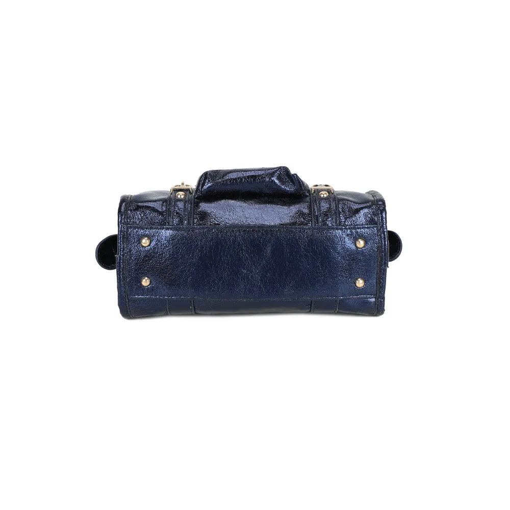 Gallantry Skyla Brillant sac à main bleu foncé métallisé