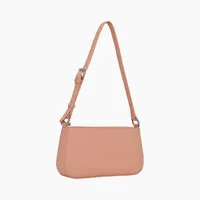O bag Party sac bandoulière blush zip tissu gommé
