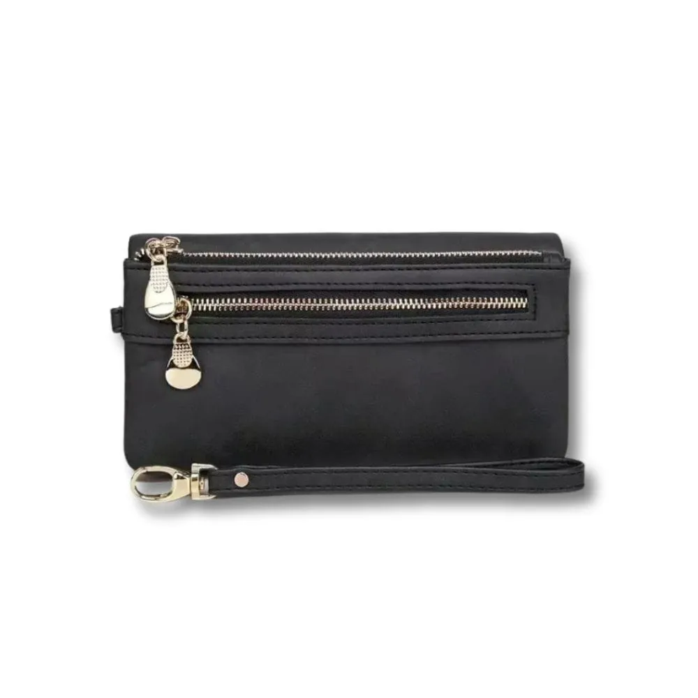 Maison Sacoches Zaria grand portefeuille femme noir zippé