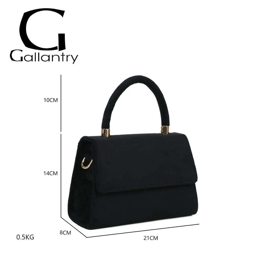 Gallantry La Petite Élégante sac à main Noir suédine