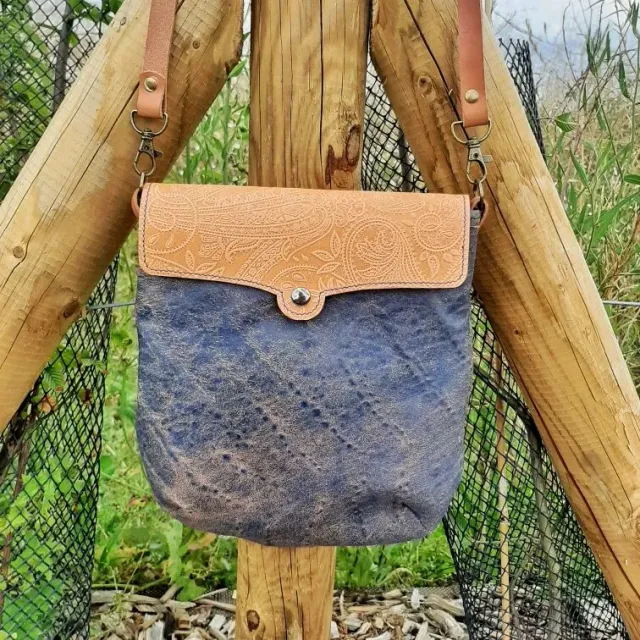 Atelier Anne R Myrlande sac bandoulière bleu jean