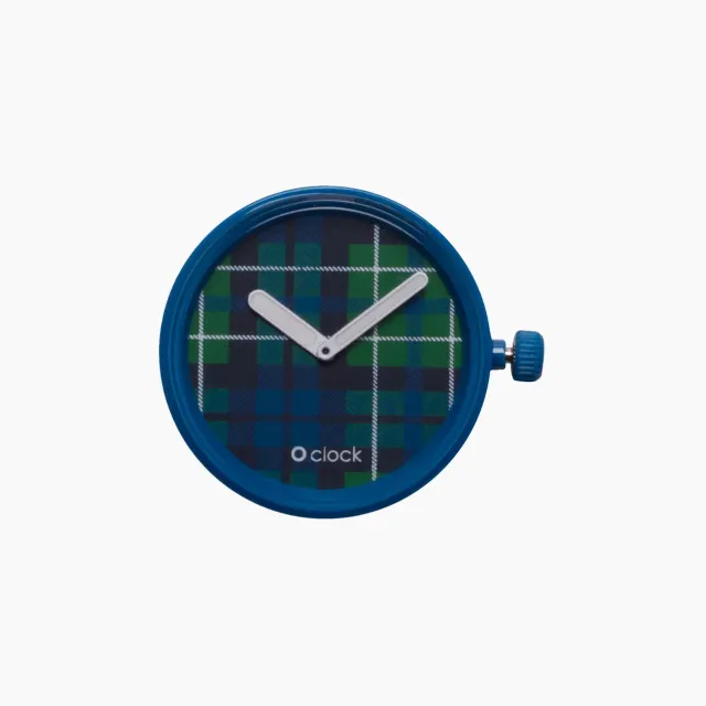 O Bag O Clock mécanisme montre tartan bleu