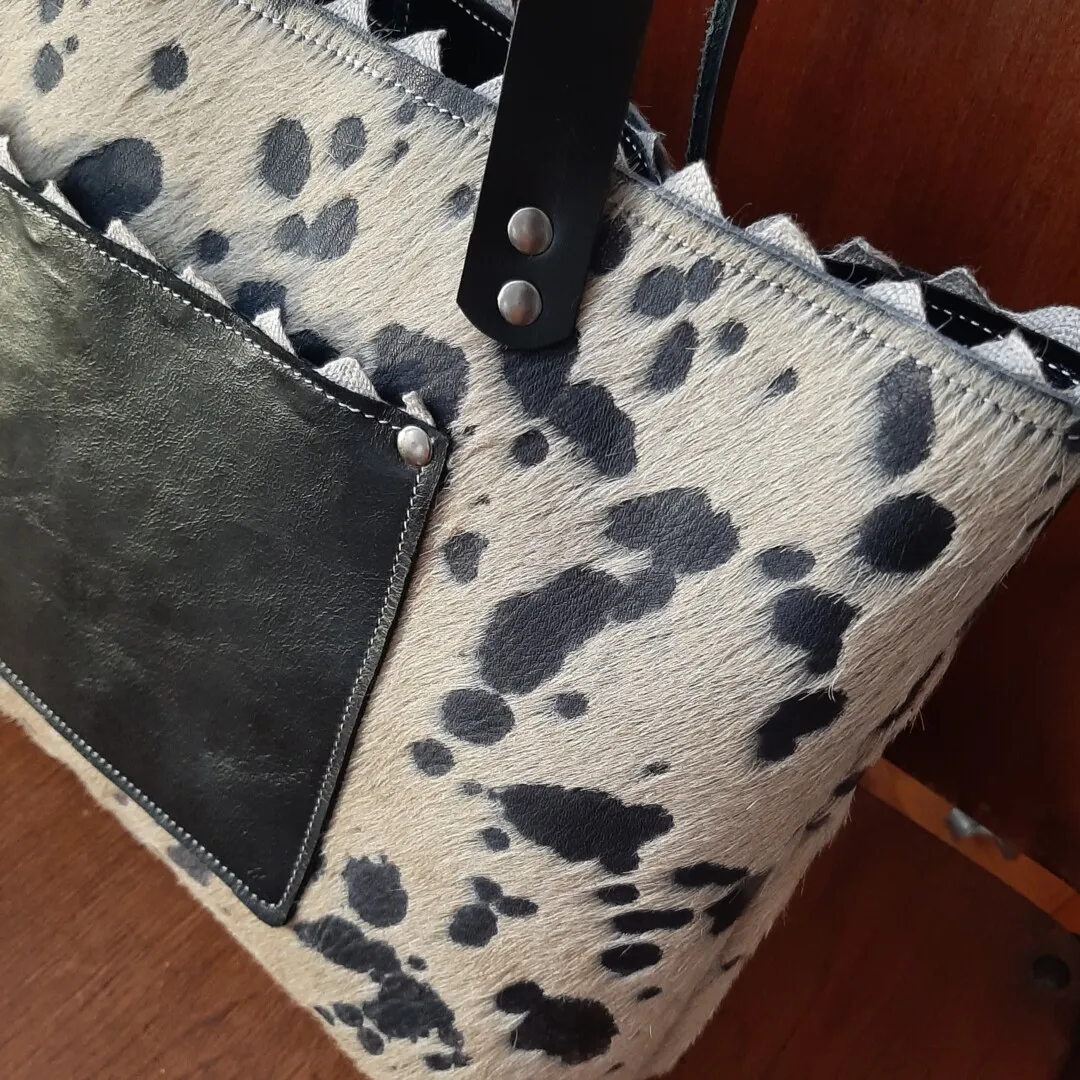 Atelier Anne R Savane sac cabas cuir vachette poil tacheté