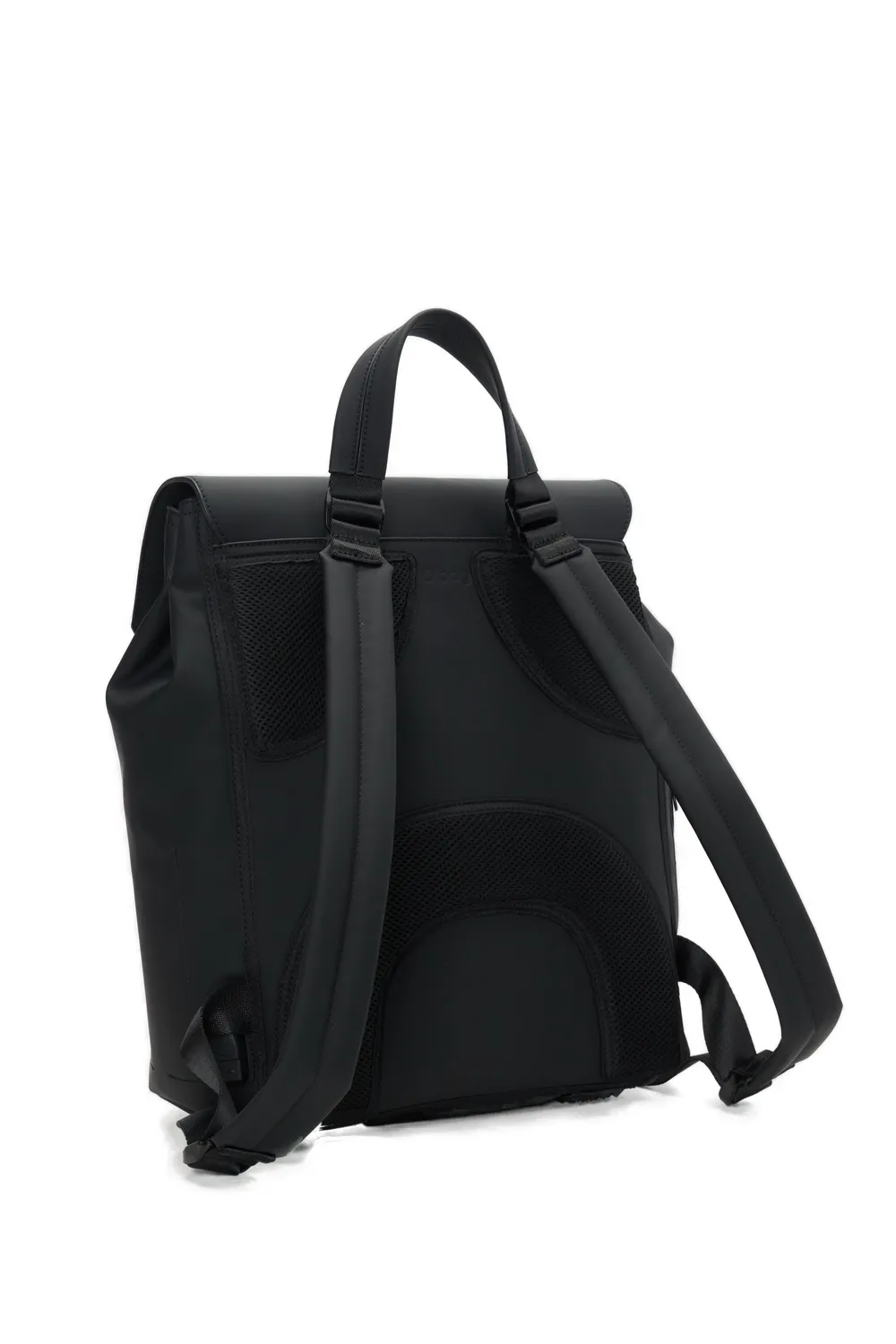 O bag Livigno sac à dos noir tissu gommé