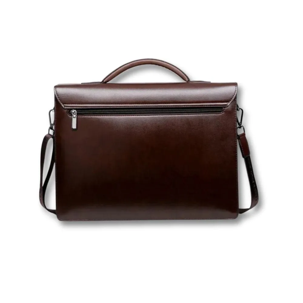 Maison Sacoches Baltor Porte-Documents Cuir Marron Serrure Code
