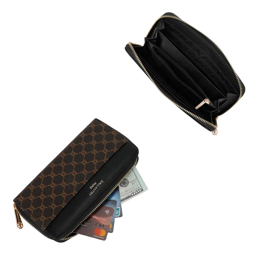 Gallantry Paris Élysée Zip portefeuille monogramme noir