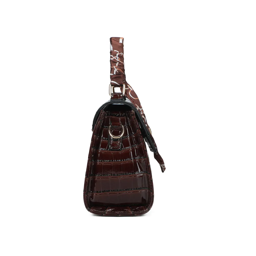 Gallantry Paris Exotique sac croco coffee verni