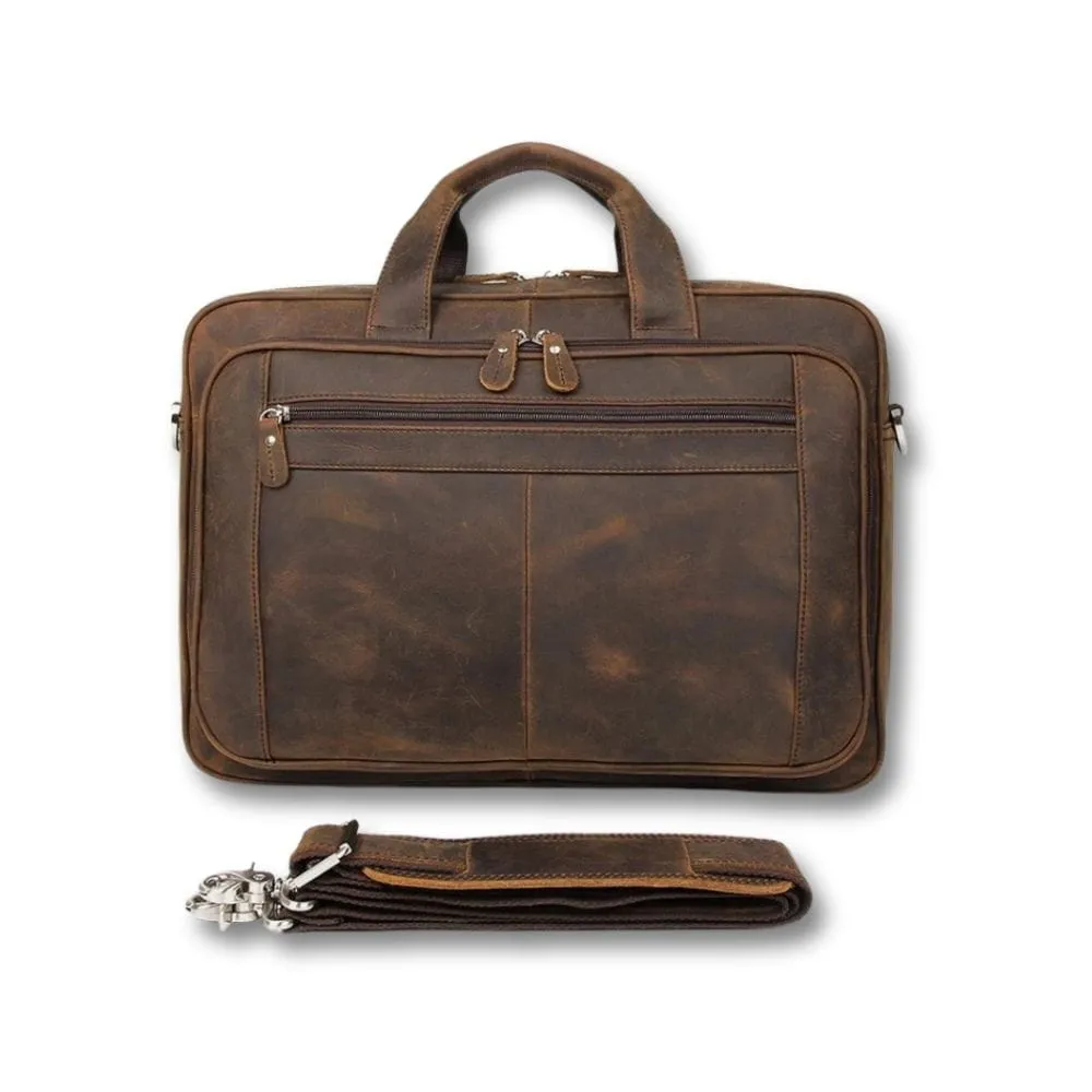 Maison Sacoches Darius Cartable cuir marron 15,6 pouces
