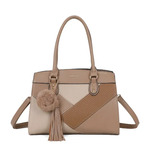 Gallantry Paris Cléo sac à main beige géométrique tablette
