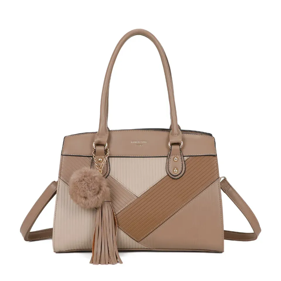 Gallantry Paris Cléo sac à main beige géométrique tablette