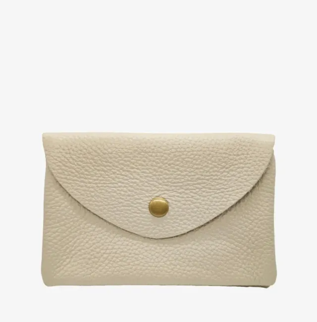 Hexagone Cuir PM Agnès XL portefeuille cuir écru