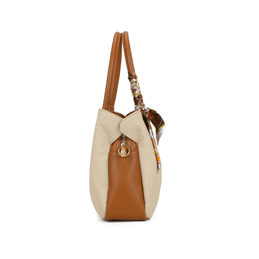 Gallantry Paris Mademoiselle Canvas Sac main toile chevron