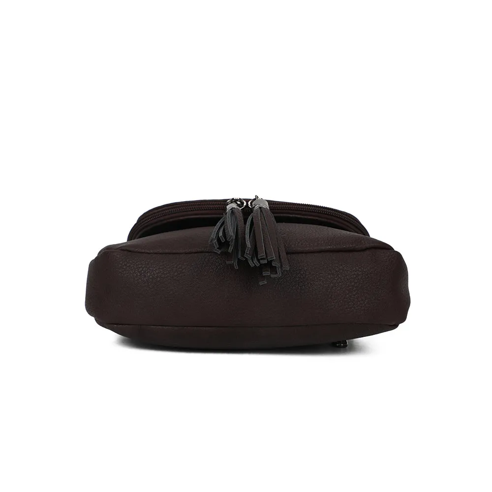 Gallantry La Mokaïa sac bandoulière coffee pompons