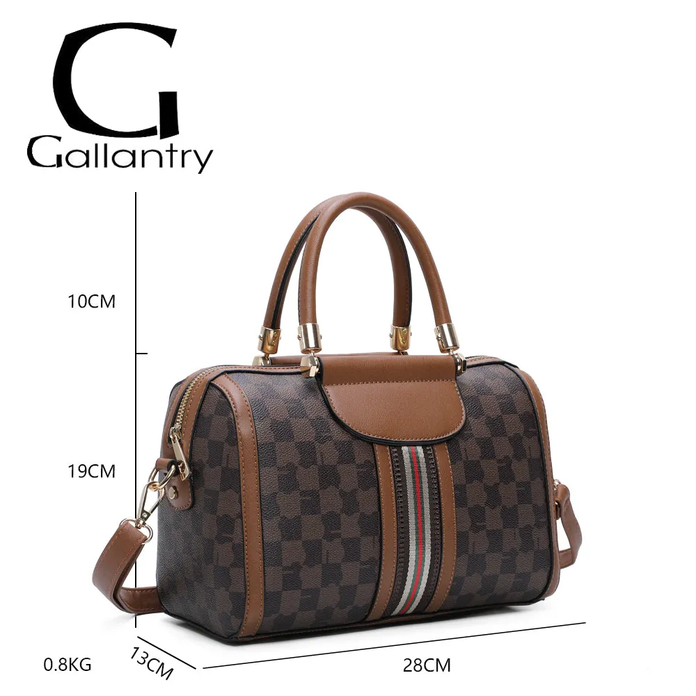 Gallantry Prestige Damier sac bowling Marron rayé