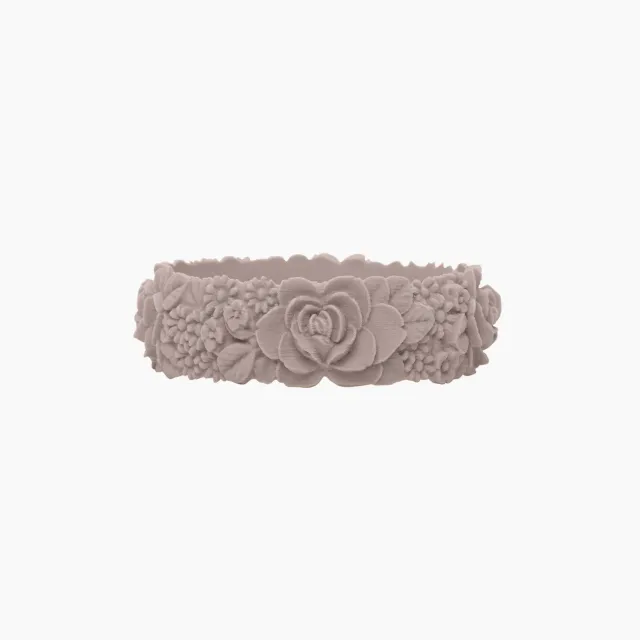 O bag O bracelet Flower Big bracelet silicone tortora