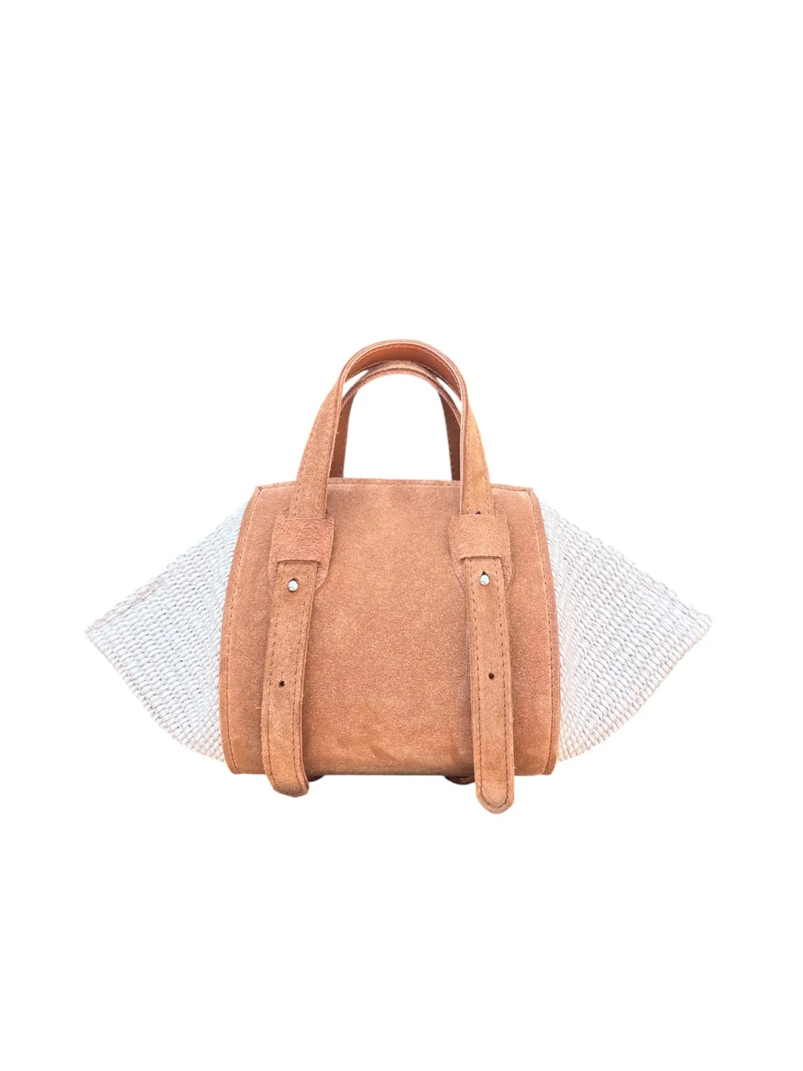 Hexagone Cuir Bellissima micro sac cuir raffia menthe