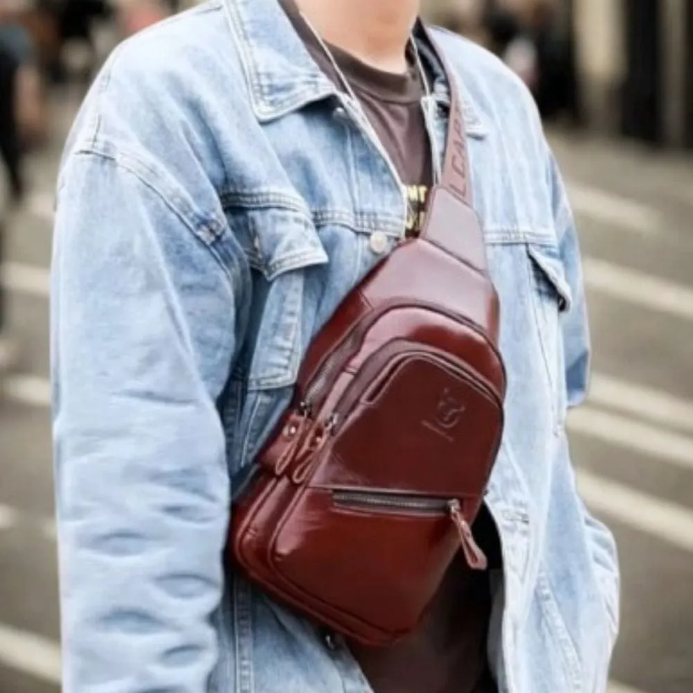 Maison Sacoches Baltik bandoulière homme marron cuir