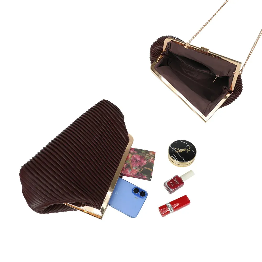 Gallantry Paris Philomène pochette coffee plissée