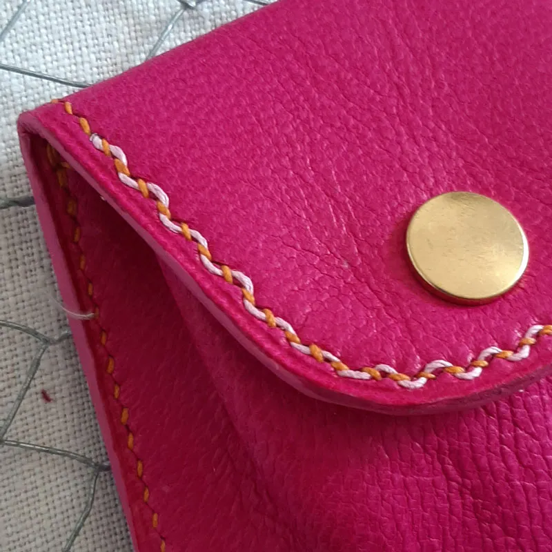 Atelier Anne R Faustine porte-monnaie cuir fuchsia 9 cm